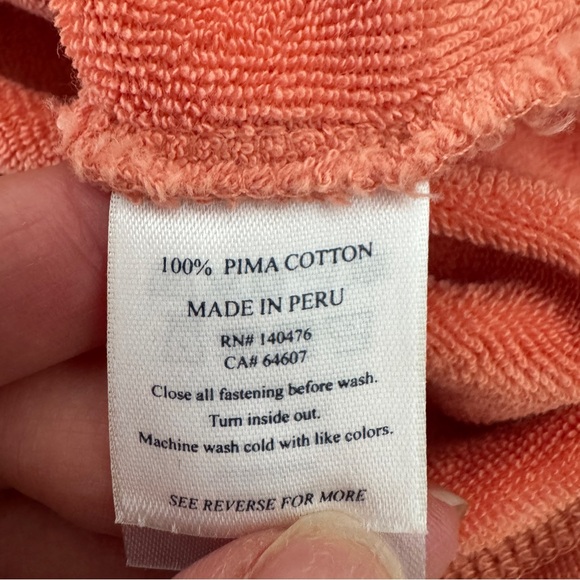 Faherty Women's Orange High Tide Terry Anorak Hoodie Pima cotton size medium - Picture 9 of 9